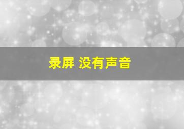 录屏 没有声音